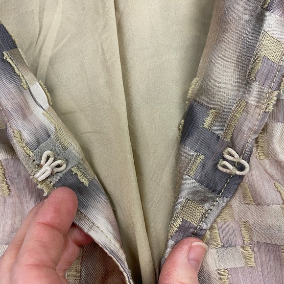 Chicos Blazer 2 Lightweight Matte Satin Gray Beige Pink Deconstructed Neutral - Picture 4 of 16